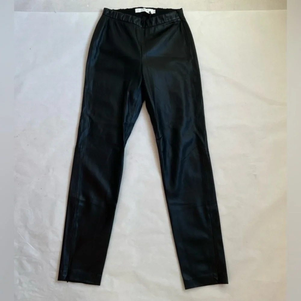 Ya Ya  Faux Eco Leather Leggings High Waist Stretch Pants Black Size Medium M